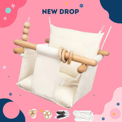 NEW Baby Toddler Swing Seat Indoor Outdoor Canvas Tree Swing with Safety Belt