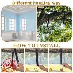 Hollowfly Wood Tree Swing Classic Style Rope