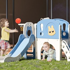8-in-1 Toddler Climber and Slide Playset Indoor and Outdoor Playground for Kids