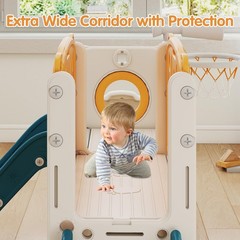9 in 1 Indoor Slide for Toddler – Freestanding Baby Slide, Playground Slide, Bus
