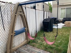 Naturally Playful Playhouse Climber Swing Extension Playset w Clubhouse Slide