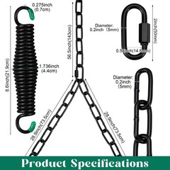 Heavy Duty Porch Swing Hanging Kit with Springs, 1500 Lbs Capacity, up to 7.1…