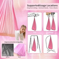 Sensory Swing for Kids Indoor & Outdoor Double Layer Therapy Cuddle Pink