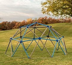 90939 Geometric Dome Climber Jungle Gym, 4.5′ High x 9′ Wide, Blue & Brown