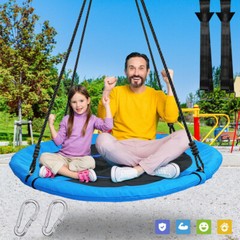40” Round Saucer Tree Swing Flying Bed 700lb Outdoor Backyard Swingset for Kids