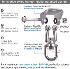 SELEWARE Stainless Steel Swing Silver2 – 360° Hanger ( 2 Pack )