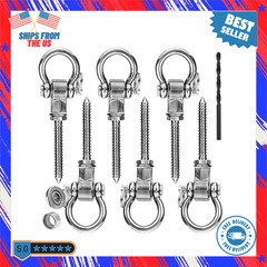 6pcs 5.51in. Heavy Duty Swing Hanger 1500Lb 180° Hardware for Hammock Chair Yoga