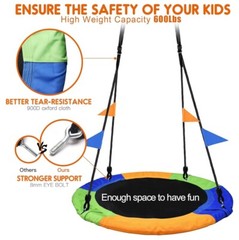 PACEARTH 40 Inch Saucer Tree Swing Flying 660lb Weight Capacity Multicolored