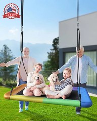 60 Inch Heavy-Duty Waterproof Rectangle Swing Seat 700lbs for Backyard Fun