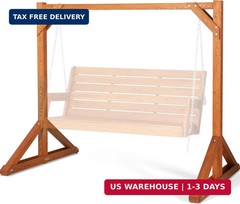 SUNCREAT Heavy Duty Wooden Swing Frame for Adults Kids, Stable Frame Porch Swing