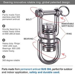 Heavy-Duty 360° Swing Swivel with 2 Bearings for Indoor/Outdoor Use