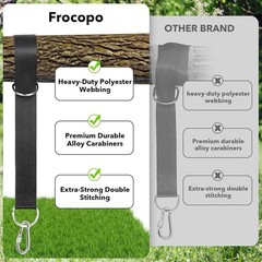 Versatile Tree Swing Kit: 5FT Straps, 2200LB Capacity, Ideal for Camping & Home