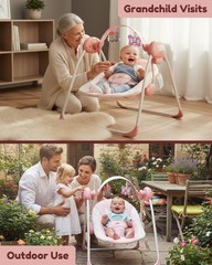 Baby Swings for Infants Tiny Marvels Portable Music Foldable 0-9 Months