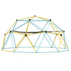 10FT Climbing Dome Geometric Dome Climber with Hammock Swing Jungle Gym