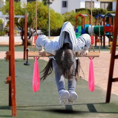 Trapeze Bar Gym Rings -Trapeze Swing Bar for Playground Accessories Monkey Ba…