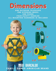 Playground Accessories for Kids Outdoor Playset for Kids 7 Piece Pirate Telescop