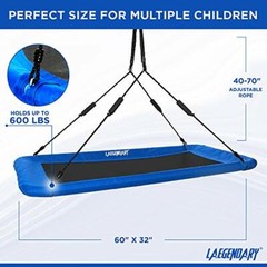 60 Inch Platform Tree Swing for Kids and Adults – Giant Flying Outdoor Blue