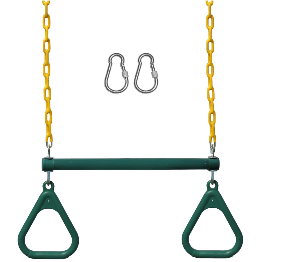 093006832101 Jungle Gym Kingdom Swing Sets for Backyard Monkey Bars Green Trapez