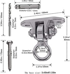 Stainless Steel 304 Heavy Duty Hanger 180°360° Swing 1200 LB Mounting Auger