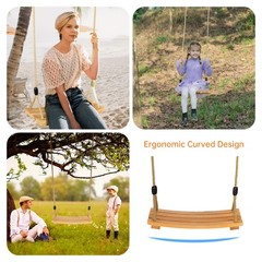 Wooden Tree Swings Tree Swing for Adults Children Kid’s Wood Swing Seat with …