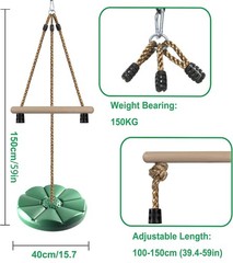 Disc Swing for Kids Height Adjustable Gym Monkey Bars