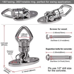 BeneLabel Swing Hanger with Bearing Swivel 800LB Capacity Stainless Steel Ceilin