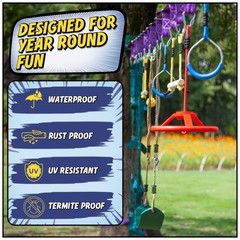 Trailblaze Ninja Warrior Obstacle Course for Kids – Ultimate Outdoor Fun 2×55…