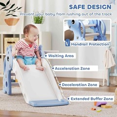 Toddler Slide with Climber Basketball Hoop and Ball Indoor Kids Slide with