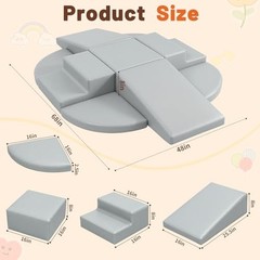Toddler Climbing Foam Blocks 9 Piece Soft PU Leather