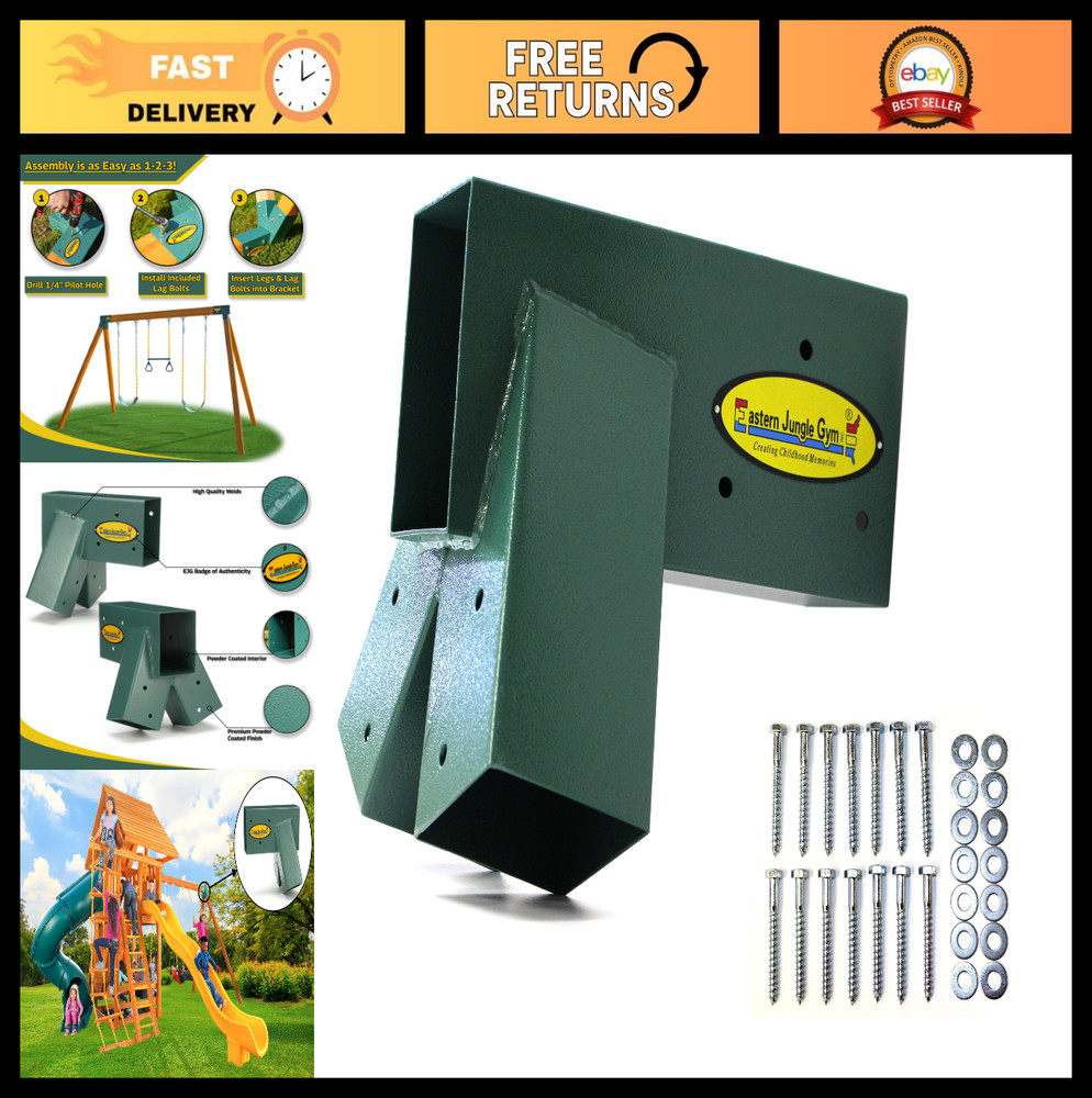 Heavy Duty A-Frame Swing Set Bracket – Easy DIY Installation, Durable Parts, Gre
