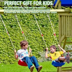 Plastic Swing Seat W/ Adjustable Rope 220 lb Capacity Blue 16.5 x 6.7 x 1.6 in