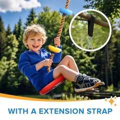 Climbing Rope Tree Swing with Platforms and Swing Seat Outdoor Red-brown Rope