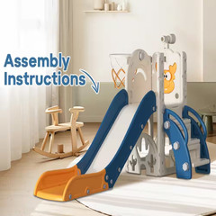 6.1ft Yellow 5-In-1 Toddler Slide Indoor Outdoor Wave Slide Backyard Playground