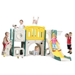 8 in 1 Toddler Slide Set, Kids Slide for Toddlers, Toddler Climber Slide Green