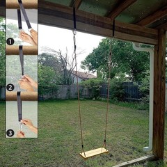 Adjustable Wooden Swing for Kids Teens Adults, Heavy Duty Pine Outdoor Seat Kit