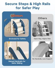 Toddler Slide and Swing Set, 7-in-1 Indoor Outdoor Toddler Playset with Climb…