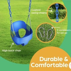 NEW Jungle Gym KingdoToddler Swing – Heavy Duty, High Back Full Bucket Baby Seat