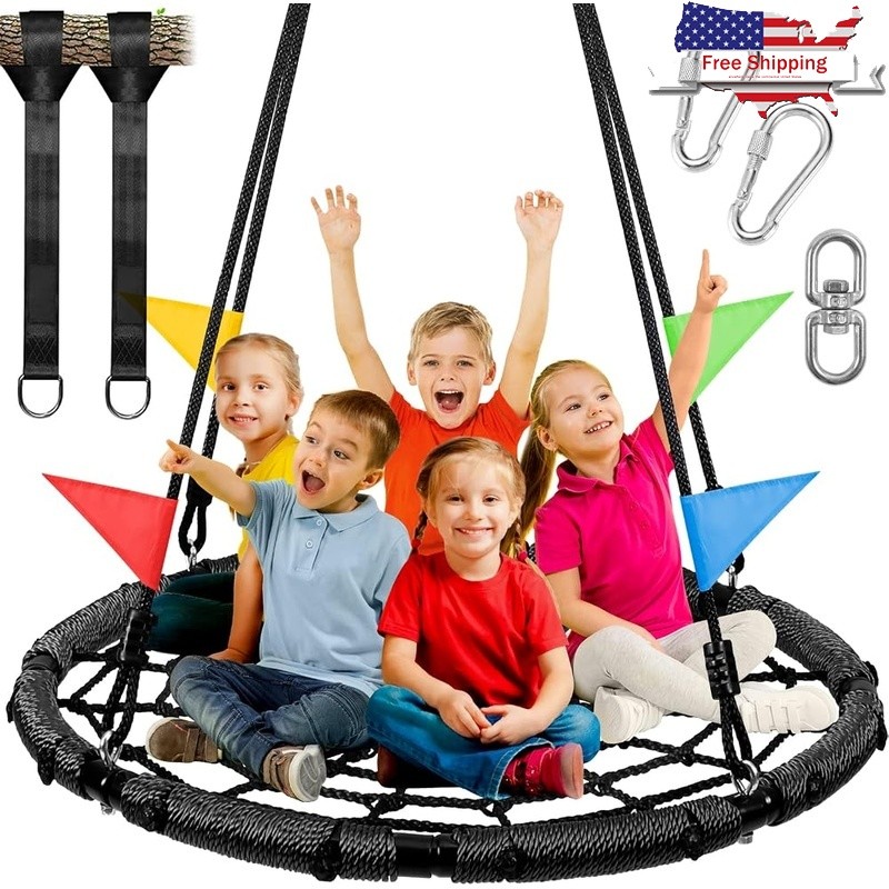 43in Tree Swing Outdoor Indoor Kids Fun Durable Family Activity Backyard Gift US