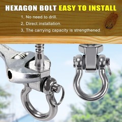 2 Packs Heavy Duty Swing Hangers Stainless Steel Swing Bolts Hook for Swingse…