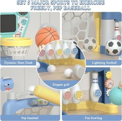 NEW Toddler 5-in-1 Sports Activity Center Pink Sports Set