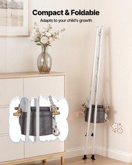 VEVOR Toddler Swing and Jumper 2 in 1 Swing Set and Bouncer A-Frame Stand Black
