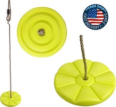 Columpio de árbol redondo para niños, soporta 100 kg (220 lb), amarillo