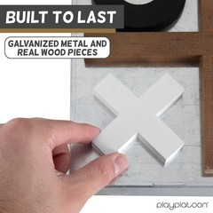 Play Platoon Metal & Wood Magnetic Tic Tac Toe Wall Mounted Games – 13.5 Inch Ta