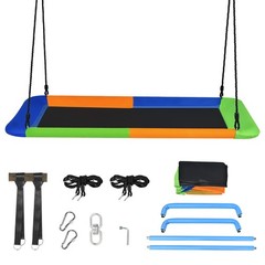 Goplus Outdoor 700lb Giant 60″ Platform Tree Swing w/ 2 Hanging Straps