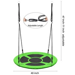 Saucer Tree Swing Seat for Kids 40 Inch Outdoor Round Green