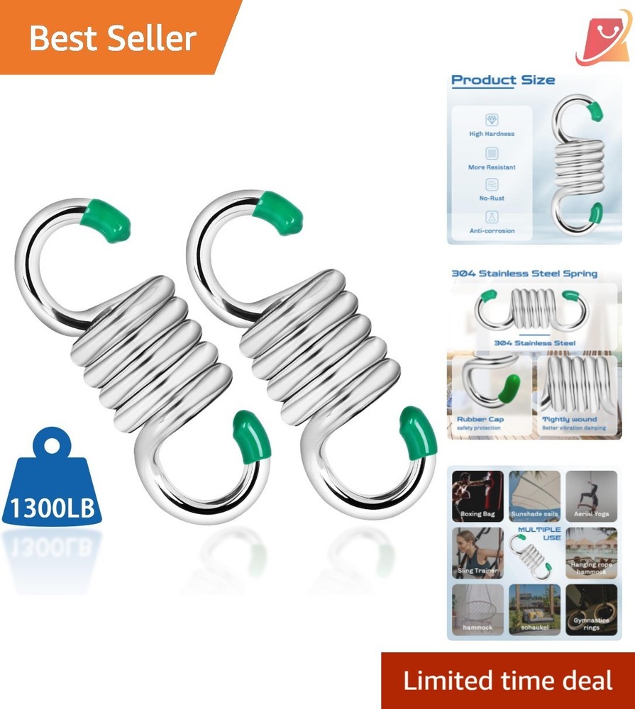 2Pack Porch Swing Springs Heavy Duty Stainless Steel Rust Resistant 1300lb