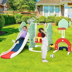 7 in 1 Toddler Slide and Swing Set Kids Freestanding Slide Climber for Age 1-3