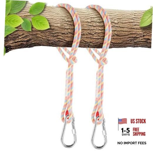 Tree Swing Ropes (Set of 2), 3FT//10FT/1/20FT, Tree Swing Straps 5FT Rainbow