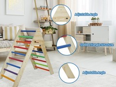 Wooden Foldable Climbing Triangle Ladder Montessori Play Gym for Toddlers Kids