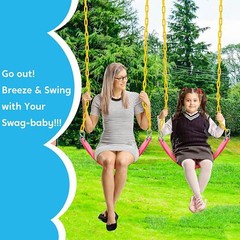 2 Pack Heavy Duty Swing Seat, Swing Set with 4 Snap Hooks for Kids Outdoor Play